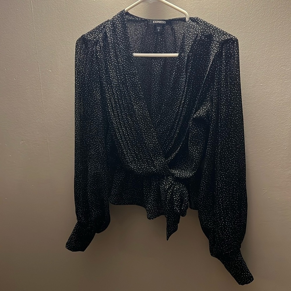 Express Polka dot flowy top - size XS